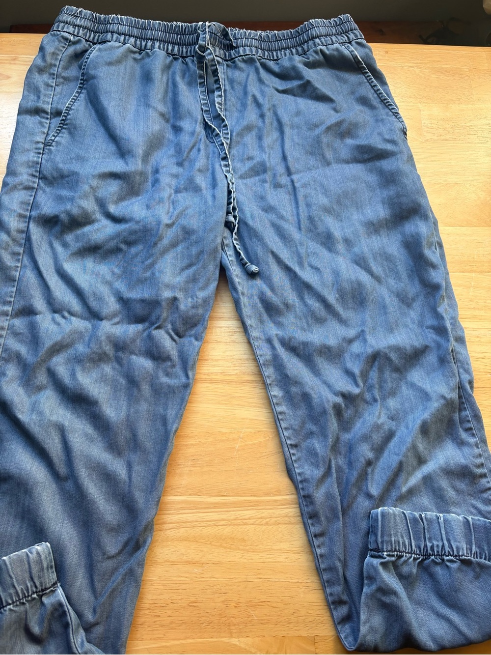 GAP Light Blue Cropped Drawstring Pants